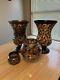 Partylite Global Fusion Hurricane Mosaics Glass Candle Holders 12 6.5 & 3