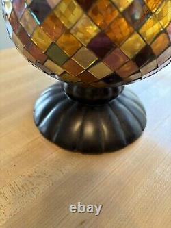 PartyLite GLOBAL FUSION Hurricane Mosaics Glass Candle Holders 12 6.5 & 3