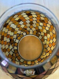 PartyLite GLOBAL FUSION Hurricane Mosaics Glass Candle Holders 12 6.5 & 3