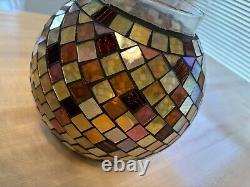 PartyLite GLOBAL FUSION Hurricane Mosaics Glass Candle Holders 12 6.5 & 3