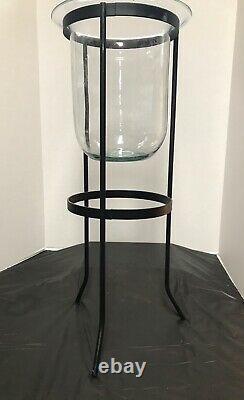 PartyLite Party Lite Seville 3 Wick Glass Candle Holder & Wrought Iron Stand