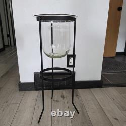PartyLite Seville 3-Wick Candle Stand with Glass Hurricane Hand Blown