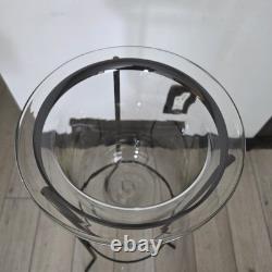 PartyLite Seville 3-Wick Candle Stand with Glass Hurricane Hand Blown