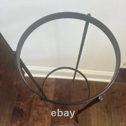 PartyLite Seville 3-Wick Candle Stand with Glass Hurricane Hand Blown