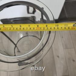 PartyLite Seville 3-Wick Candle Stand with Glass Hurricane Hand Blown