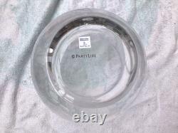 Partylite Clear Seville Glass 3 Wick Candle Holder, 9.5 Wide X 11 Tall