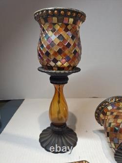 Partylite Global Fusion Mosaic Wall Sconces, Candle Holders Lot Retired