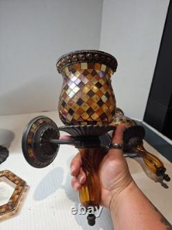 Partylite Global Fusion Mosaic Wall Sconces, Candle Holders Lot Retired