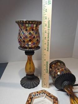 Partylite Global Fusion Mosaic Wall Sconces, Candle Holders Lot Retired