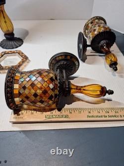 Partylite Global Fusion Mosaic Wall Sconces, Candle Holders Lot Retired