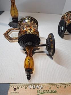 Partylite Global Fusion Mosaic Wall Sconces, Candle Holders Lot Retired