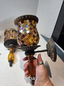 Partylite Global Fusion Mosaic Wall Sconces, Candle Holders Lot Retired