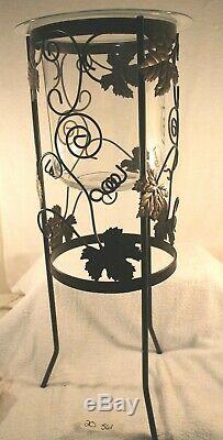Partylite Grapeleaf Seville 3-wick Candle Holder Stand With Original Glass Insert