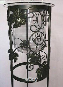 Partylite Grapeleaf Seville 3-wick Candle Holder Stand With Original Glass Insert