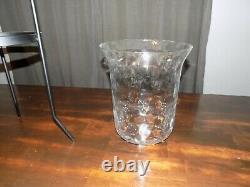 Partylite Seville 3 Wick Metal Candle Stand With Thumbprint Glass Hurricane