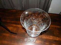 Partylite Seville 3 Wick Metal Candle Stand With Thumbprint Glass Hurricane