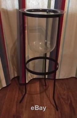 Partylite Seville Glass CANDLE HOLDER & Wrought Iron Stand EXCELLENT COND