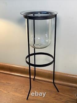 Partylite Seville Wrought Iron Glass 3 Wick Hurricane Candle Holder Retired EUC