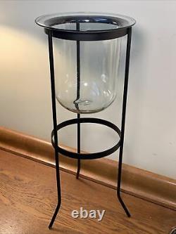 Partylite Seville Wrought Iron Glass 3 Wick Hurricane Candle Holder Retired EUC