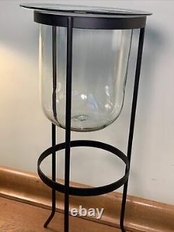 Partylite Seville Wrought Iron Glass 3 Wick Hurricane Candle Holder Retired EUC