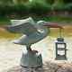 Pelican Lantern Garden Sculpture Statue Candle Holder Coastal Seashore Bird
