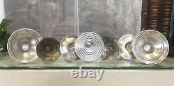 Pewter Candle Holders Hurricane Holders Set Mixed sizes Makers 7 Pieces