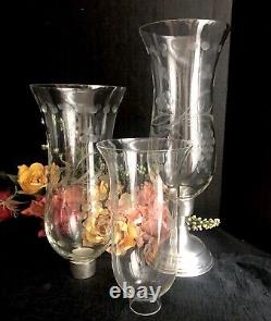 Pewter Candle Holders Hurricane Holders Set Mixed sizes Makers 7 Pieces