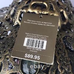 Pier 1 Large 24 Hanging Lantern Moroccan Filigree Jeweled Candle Holder Pendant