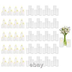 Pillar Candles and Glass Vases Set 120 Pcs, Clear Cylinder Hurricane Candl