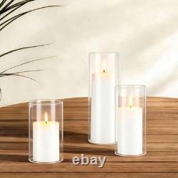 Pillar Candles and Glass Vases Set 120 Pcs, Clear Cylinder Hurricane Candl