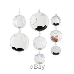 Plant Terrarium/Candle Holder. H-4.5 2 Hooks Glass Orb (48 pcs)