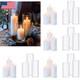 Pnjhdz 24 Pcs White Pillar Candles And Glass Candle Holders Cylinder Candle