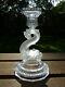 Portieux France Frosted Glass Koi Fish Rare Decorative Candle Stick