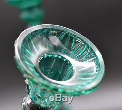 Portieux Vallerysthal pair press glass Candle Stick Holder 1894 Dolphin 9½