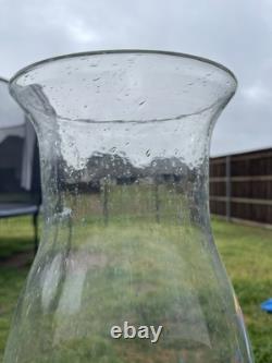 Pottery Barn Bubble Hurricane Clear Glass Candle Holders XL SET OF 3 RETIRED