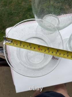 Pottery Barn Bubble Hurricane Clear Glass Candle Holders XL SET OF 3 RETIRED