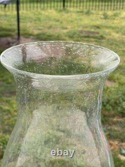 Pottery Barn Bubble Hurricane Clear Glass Candle Holders XL SET OF 3 RETIRED