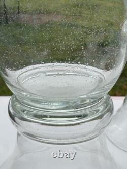Pottery Barn Bubble Hurricane Clear Glass Candle Holders XL SET OF 3 RETIRED