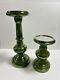 Pottery Barn Everett Green Mercury Glass Pillar Candle Holders S/2 New In Box