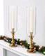 Pottery Barn S/2 Napa Brass Hurricane Taper Candle Holders 12.5 Nib Christmas