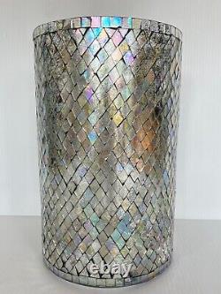 Pottery Barn Shimmering Mirror Large Hurricane Candle Holder Rare