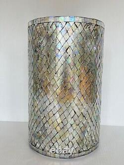 Pottery Barn Shimmering Mirror Large Hurricane Candle Holder Rare