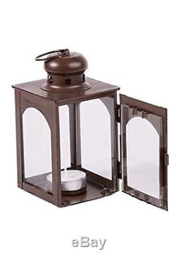 Premium Square Metal and Glass Candle Tea Light Holder 4 Pack, New