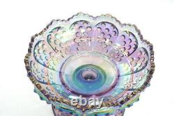 RARE Fenton 95th Anniversary Purple Carnival Glass Hobnail Candle Centerpiece