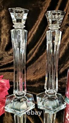 RARE HEAVY Nr 12T UNIQUE Crystal Glass Candle Holders Candlesticks SLOVENIA WOW