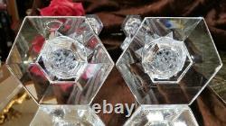 RARE HEAVY Nr 12T UNIQUE Crystal Glass Candle Holders Candlesticks SLOVENIA WOW