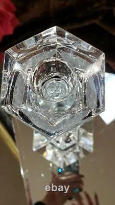 RARE HEAVY Nr 12T UNIQUE Crystal Glass Candle Holders Candlesticks SLOVENIA WOW