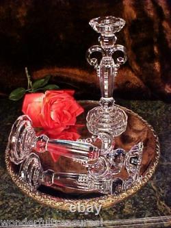 RARE HEAVY Nr 12T UNIQUE Crystal Glass Candle Holders Candlesticks SLOVENIA WOW