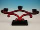 Rare New Martinsville Viking Ruby Red 3 Light Candlestick Candle Holder 5513-3