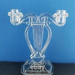 RARE Pair Cambridge Lyre Harp 1936-39 2 Light Candelabra Candlestick Holders